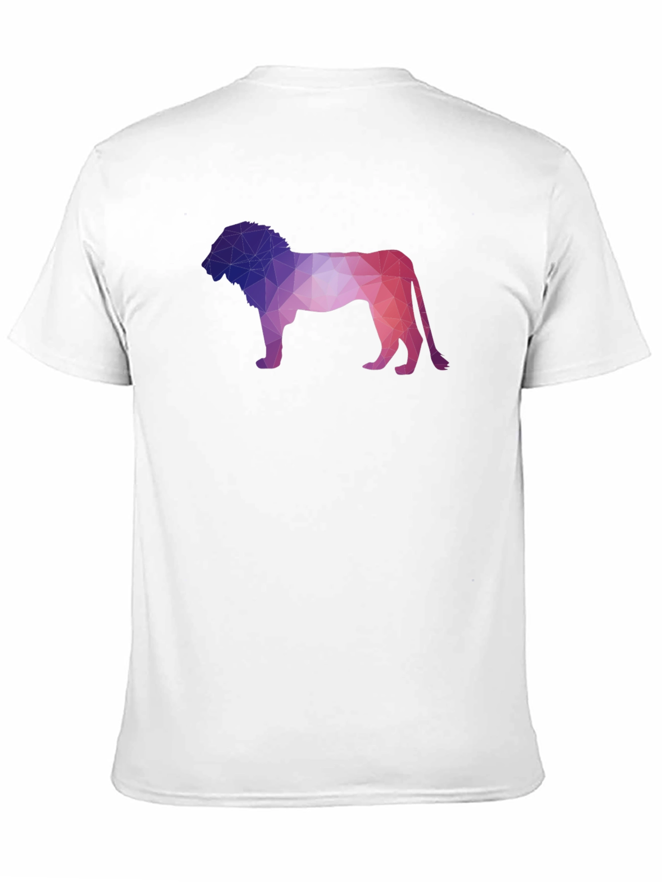 Black Geometric Lion Graphic Tee - Modern Crew Neck T-Shirt view 11