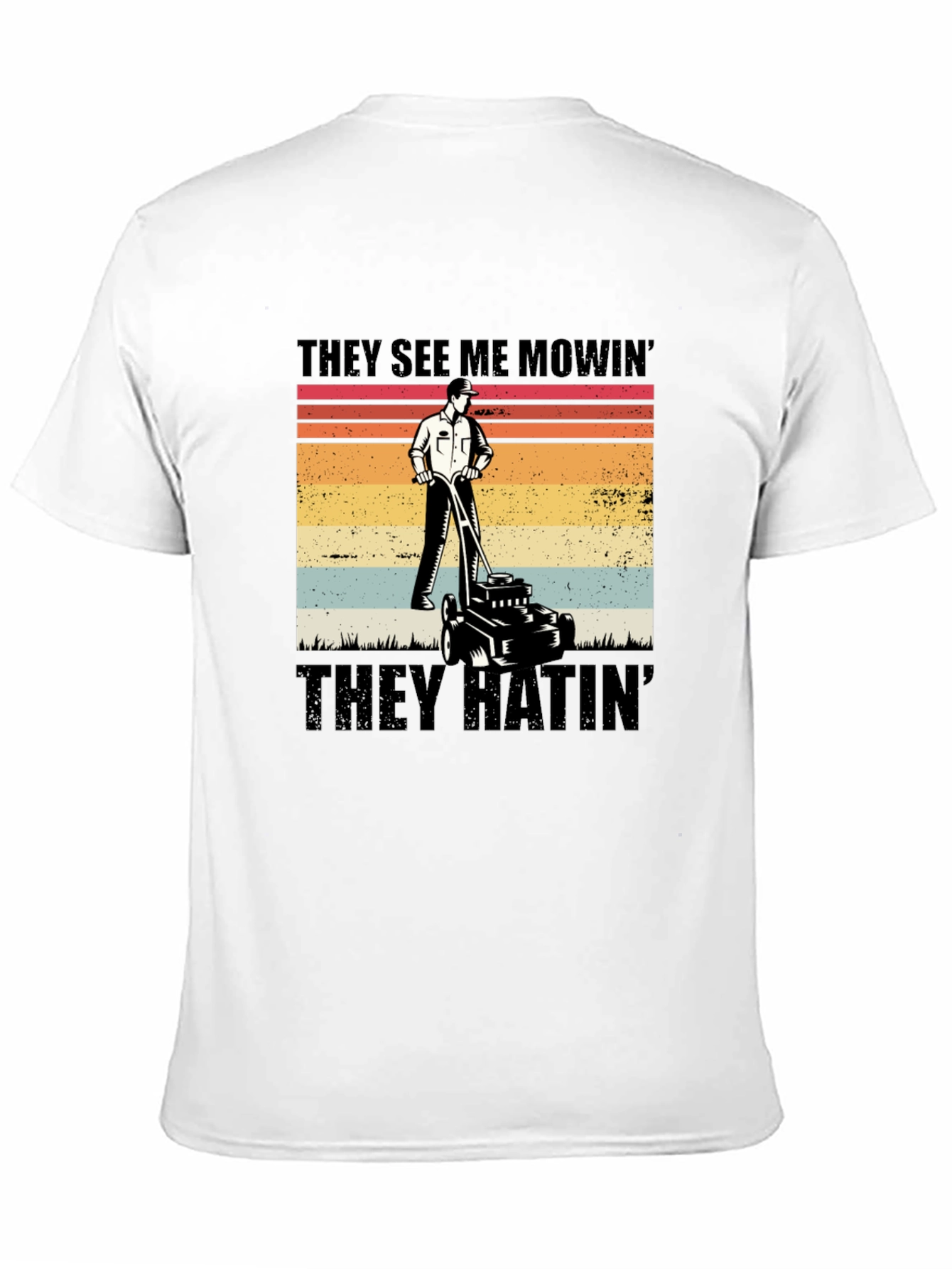 Black They See Me Mowin' Black T-Shirt view 11