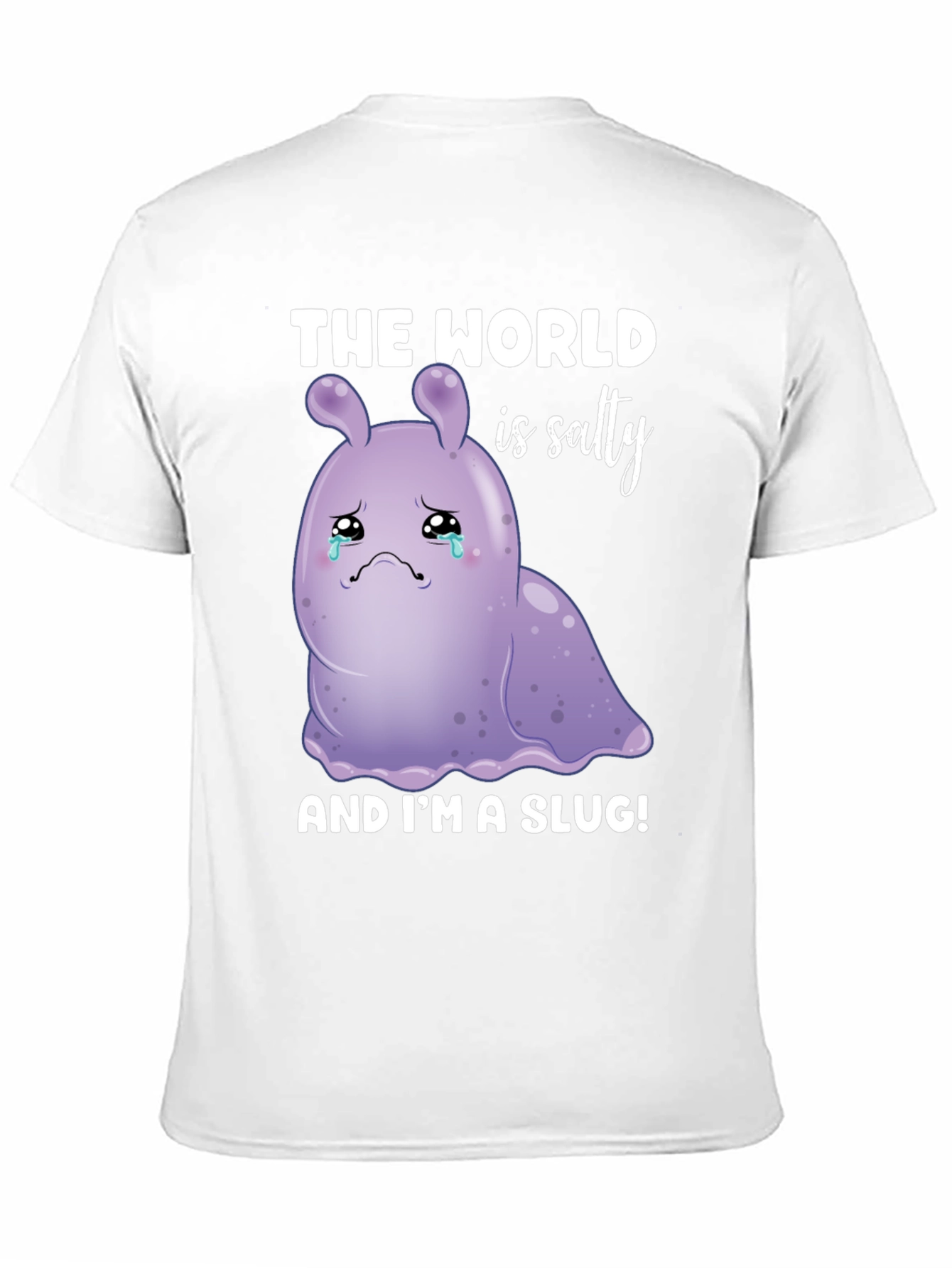 Black Salty Slug Graphic Tee - Sad Cartoon T-Shirt view 11