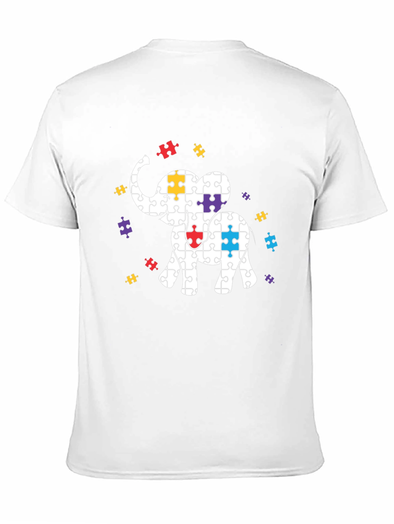 Autism Awareness Puzzle Elephant Graphic Tee - 11