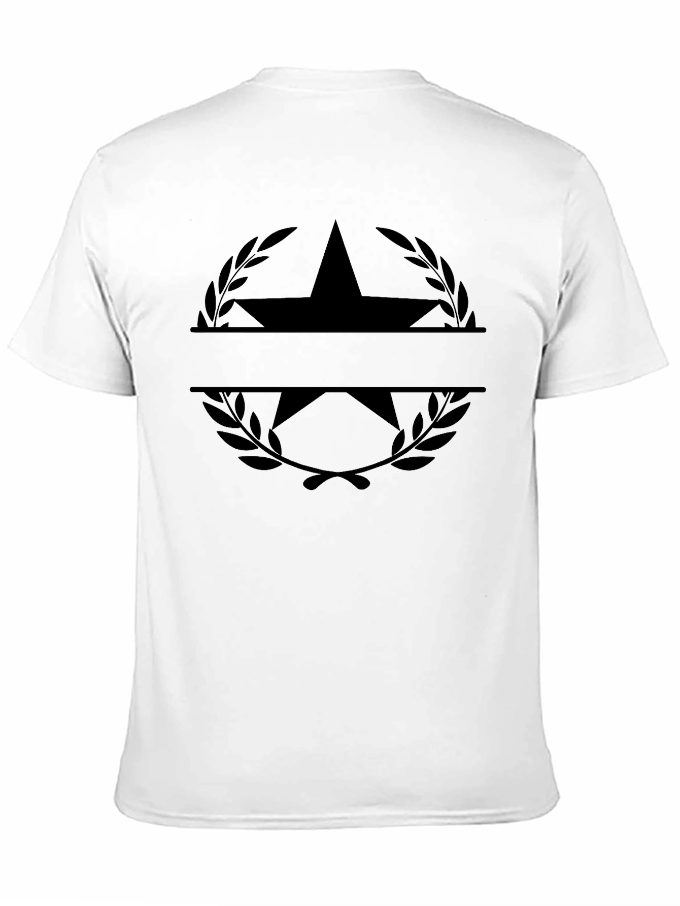 Black Men's Black Graphic Tee - Star & Laurel Wreath view 11