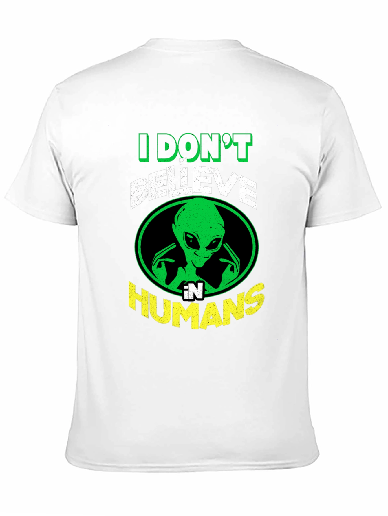 Black I Don't Believe in Humans Alien Graphic T-Shirt view 11