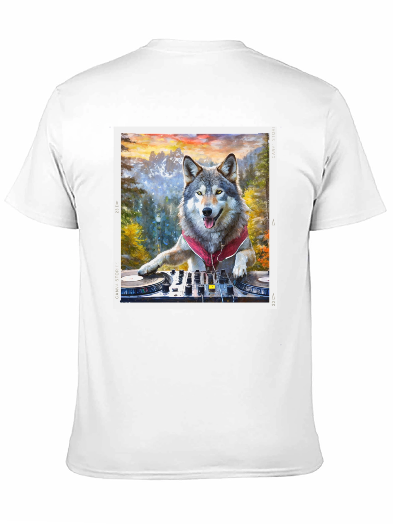 Black DJ Wolf Graphic Tee - Music Lover's T-Shirt view 11
