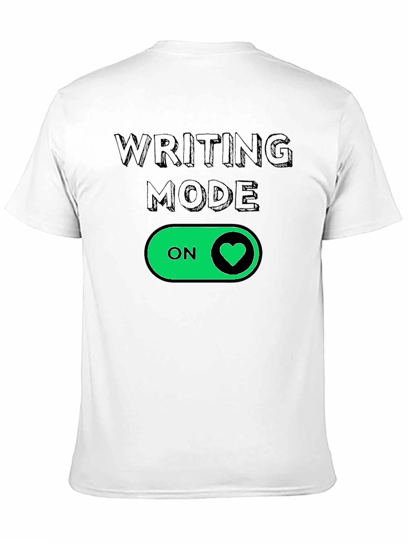 Black Writing Mode On Heart T-Shirt - Black view 11