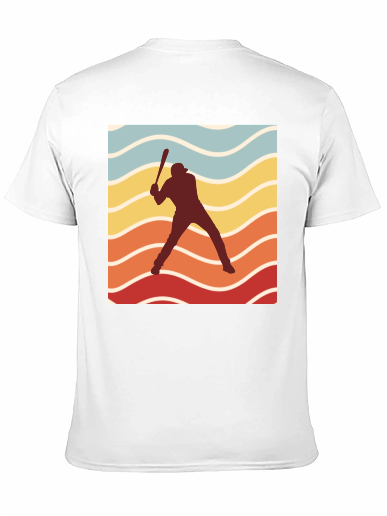Black Retro Baseball Silhouette T-Shirt view 11