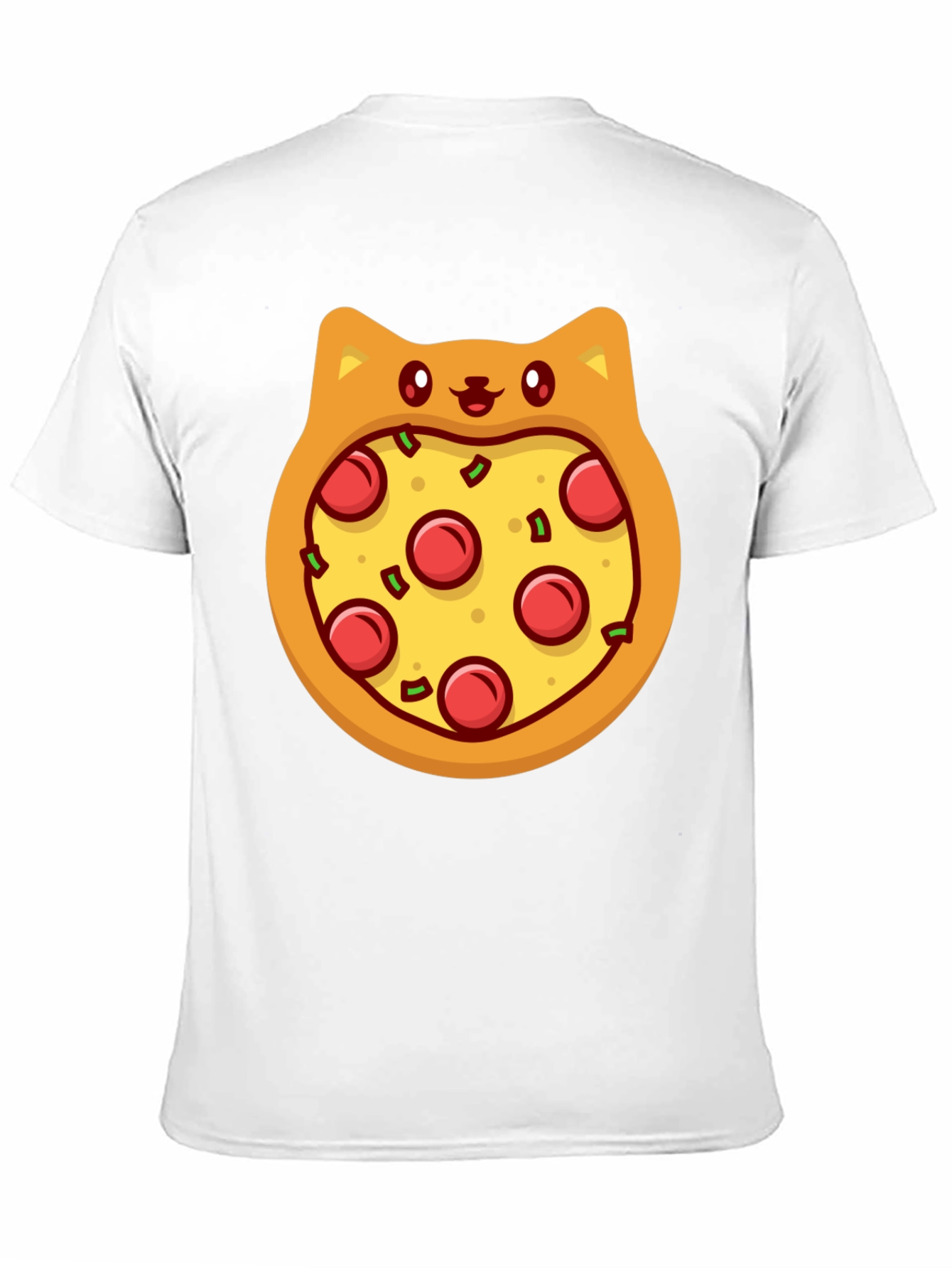 Black Pizza Cat T-Shirt - Novelty Graphic Tee view 11