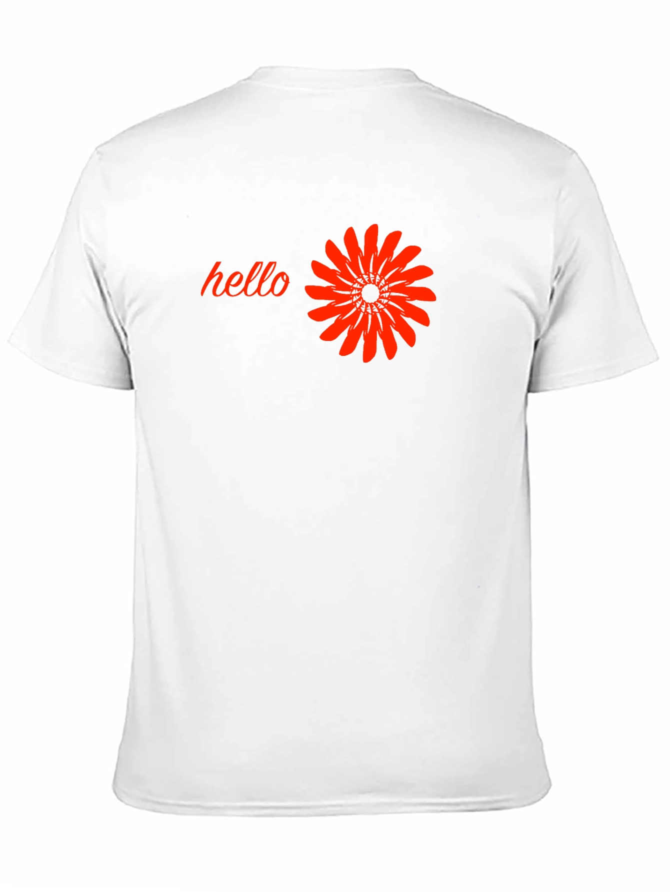 Black Black T-Shirt with 'Hello' and Flower Design view 11