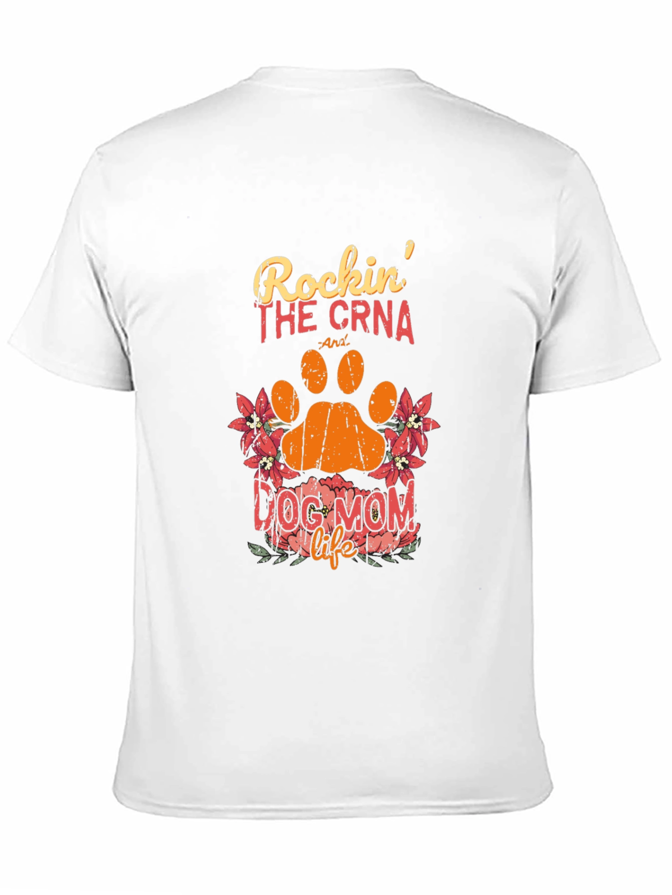 Black Rockin' The CRNA Dog Mom Life Black T-Shirt view 11