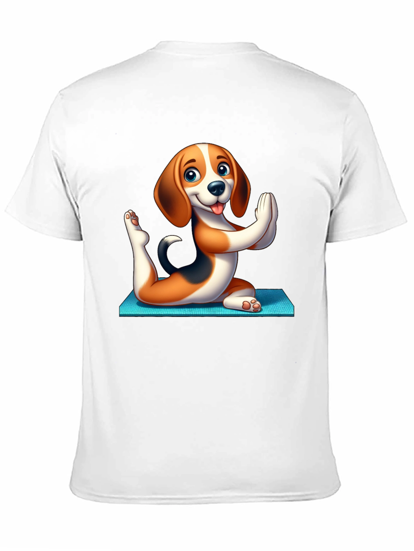 Black Yoga Dog Black T-Shirt view 11