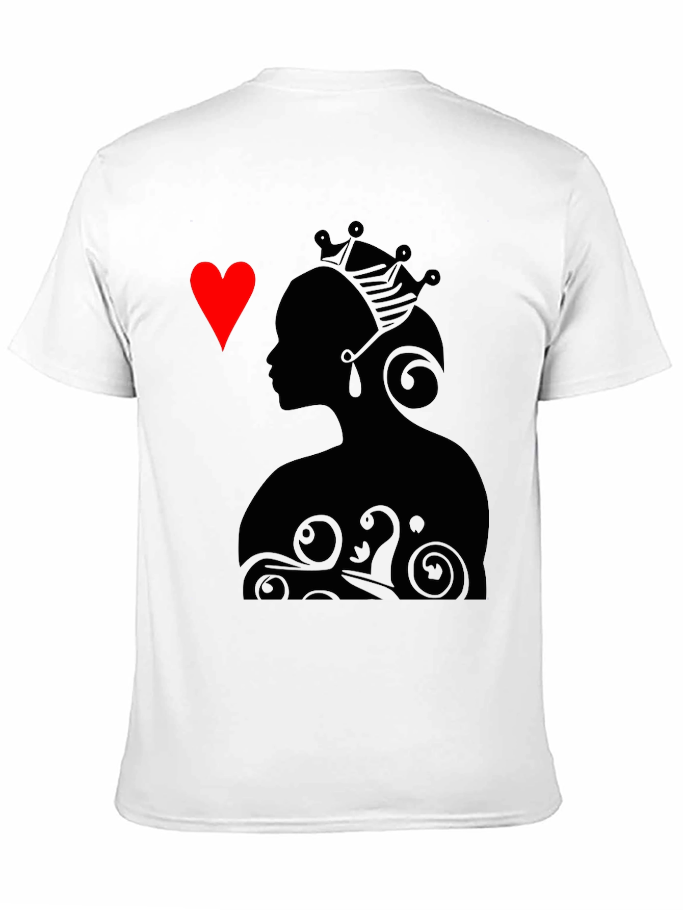 Black Queen of Hearts Graphic Tee - Stylish Black T-Shirt view 11