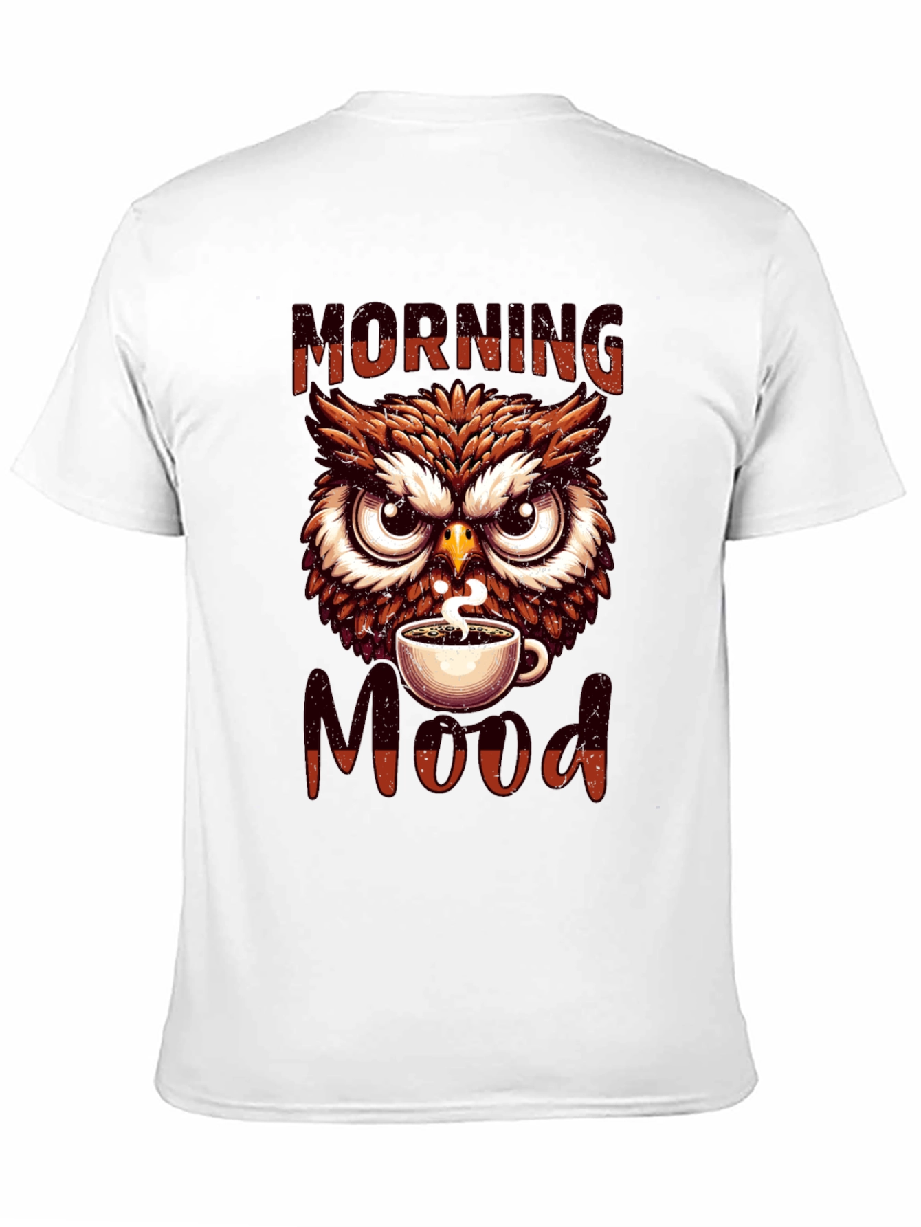 Black Morning Mood Owl T-Shirt - Coffee Lover Apparel view 11