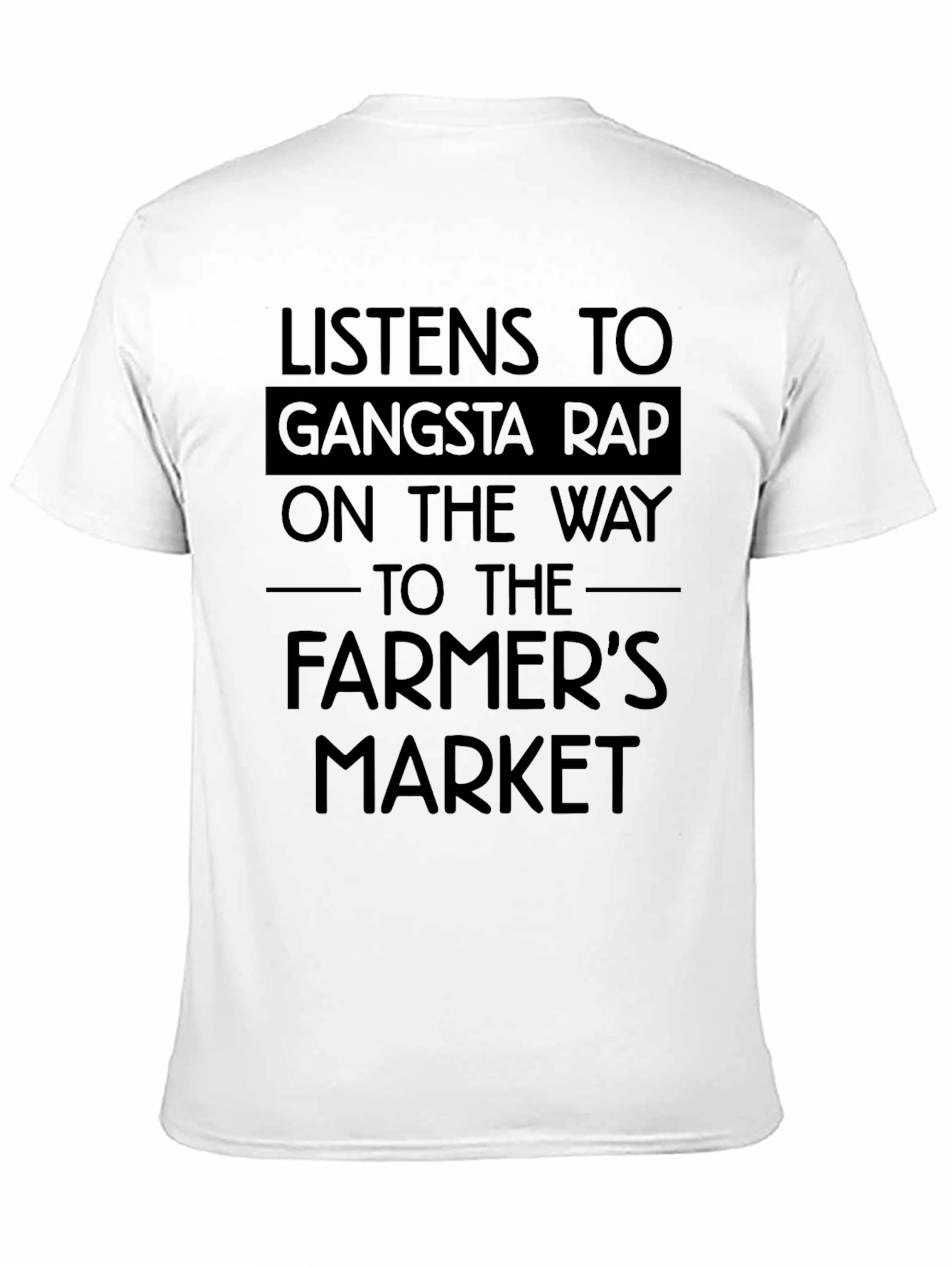 Black Gangsta Rap Farmer's Market Black T-Shirt view 11