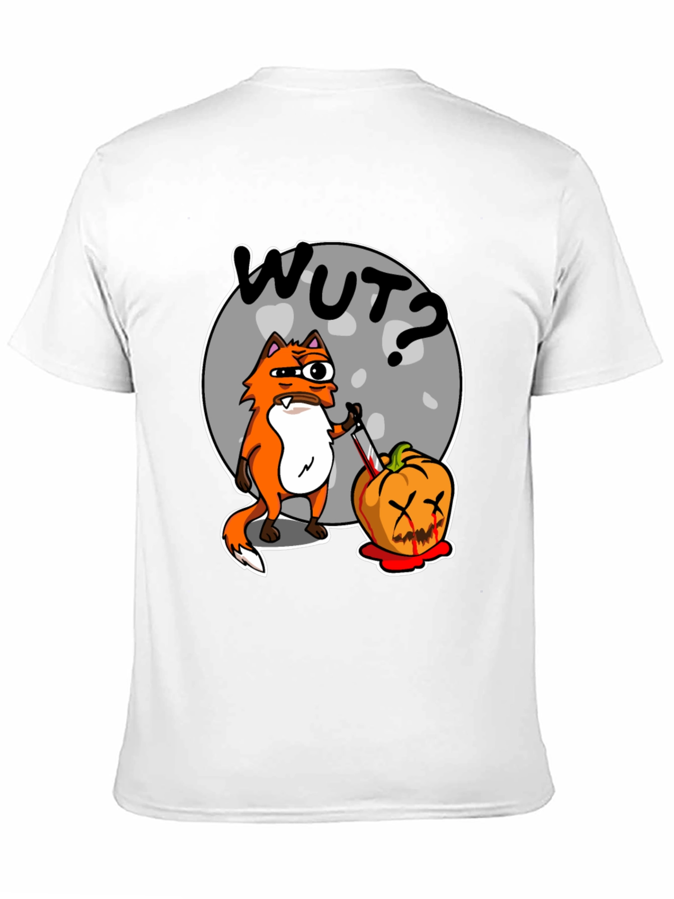 Black WUT Fox Pumpkin Graphic T-Shirt view 11