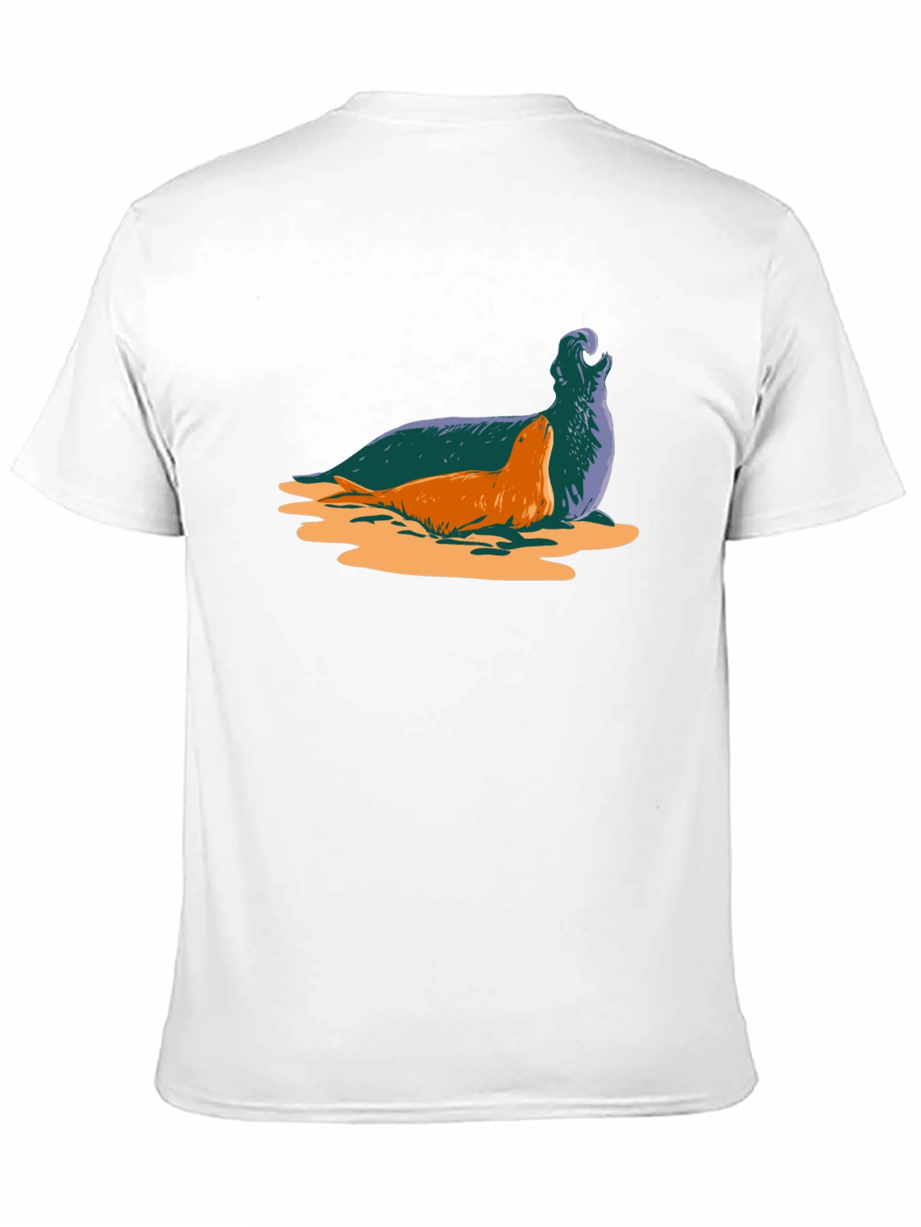 Black Seal Graphic Black T-Shirt - Unique Animal Design view 11