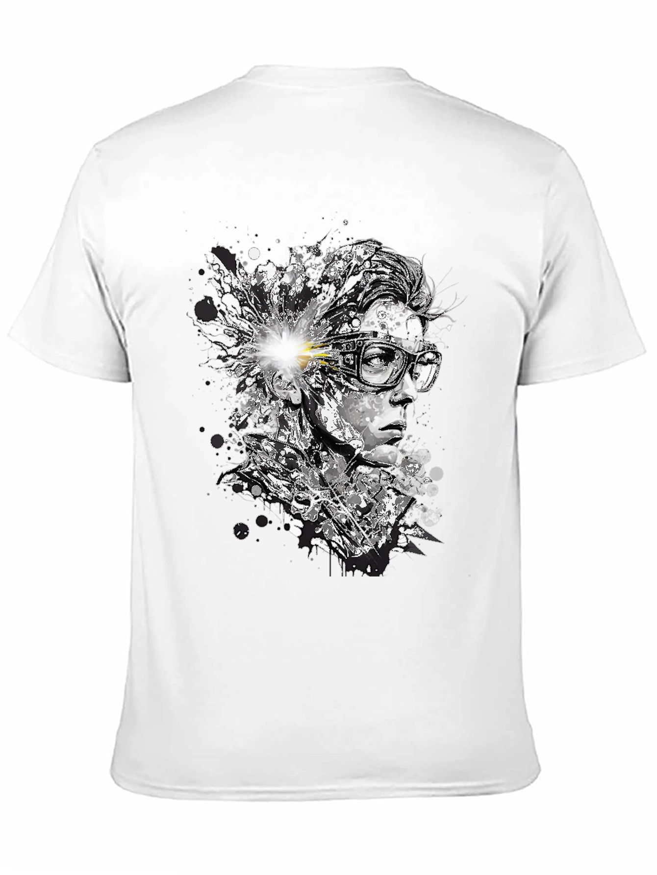 Black Abstract Mind T-Shirt - Artistic Black Tee view 11