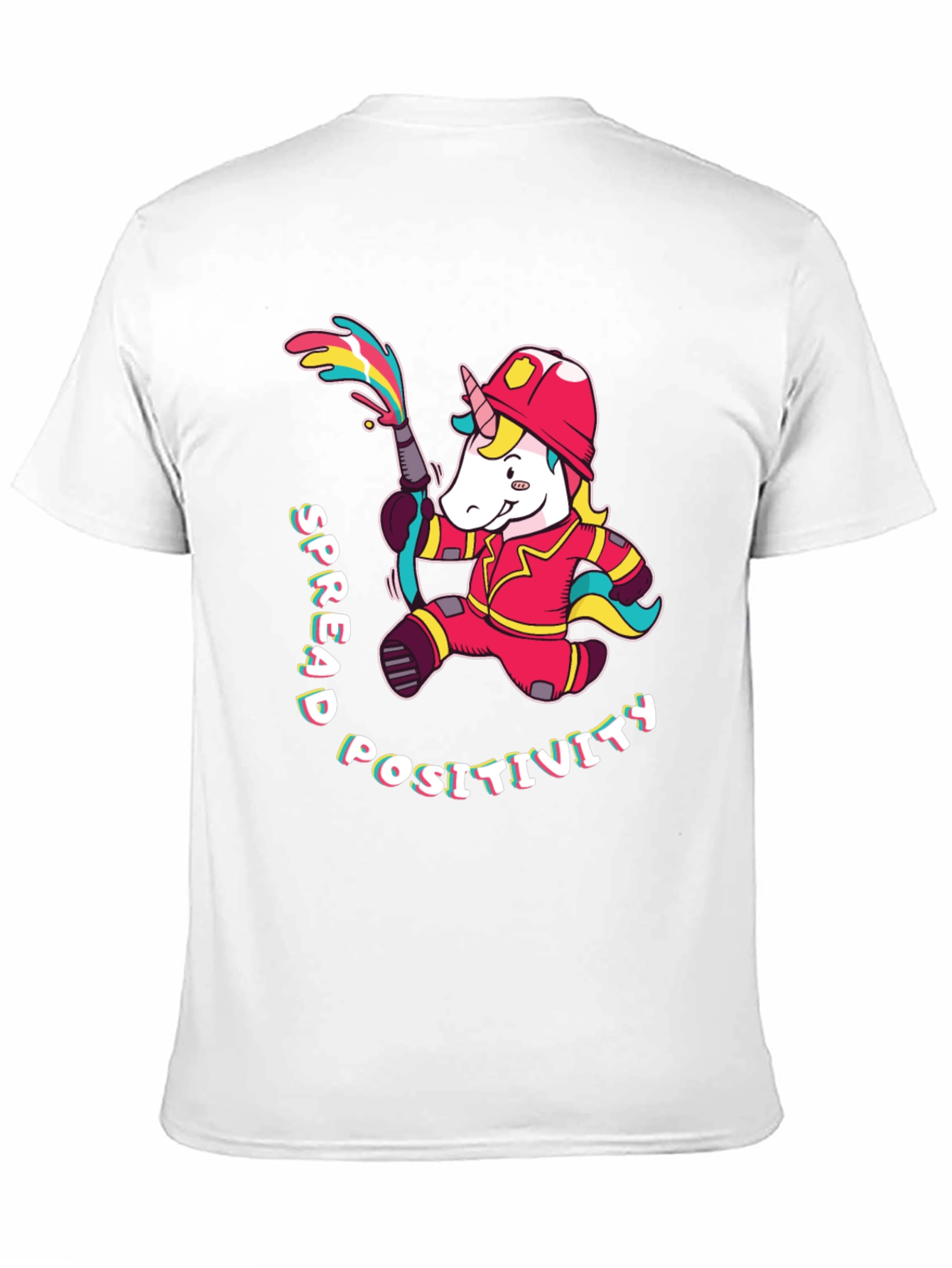 Black Unicorn Firefighter T-Shirt - Spread Positivity view 11