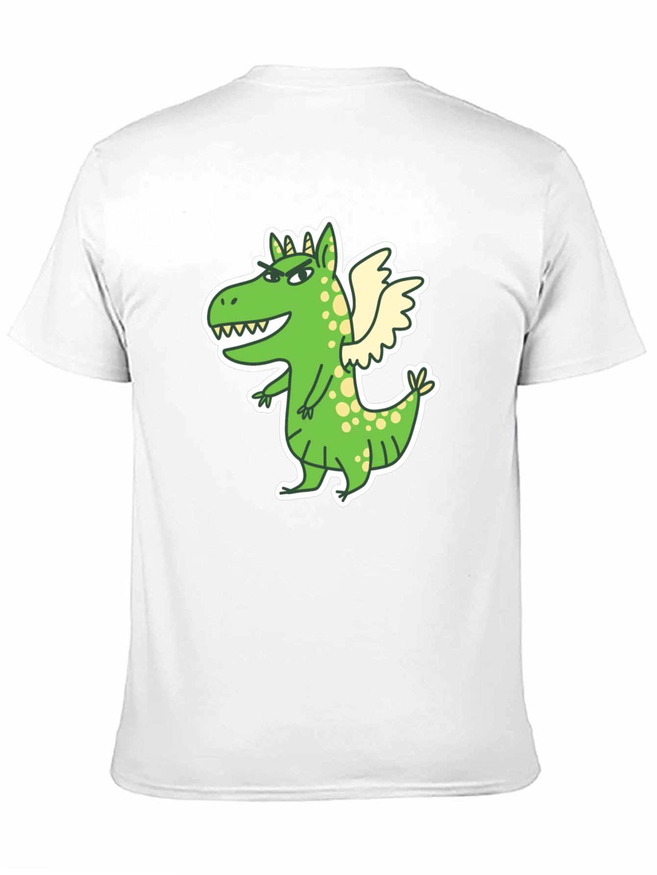 Black Dragon Cartoon Print Black T-Shirt view 11