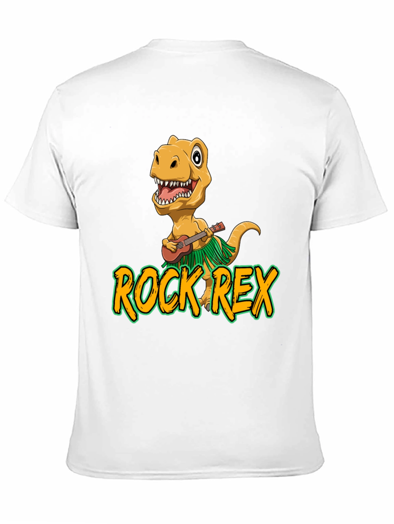 Black Rock Rex T-Shirt - Dinosaur Ukulele Design view 11