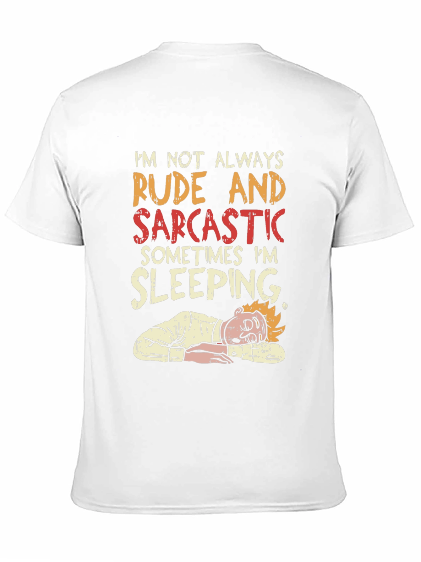 Black Rude and Sarcastic Sleeping Graphic Tee view 11