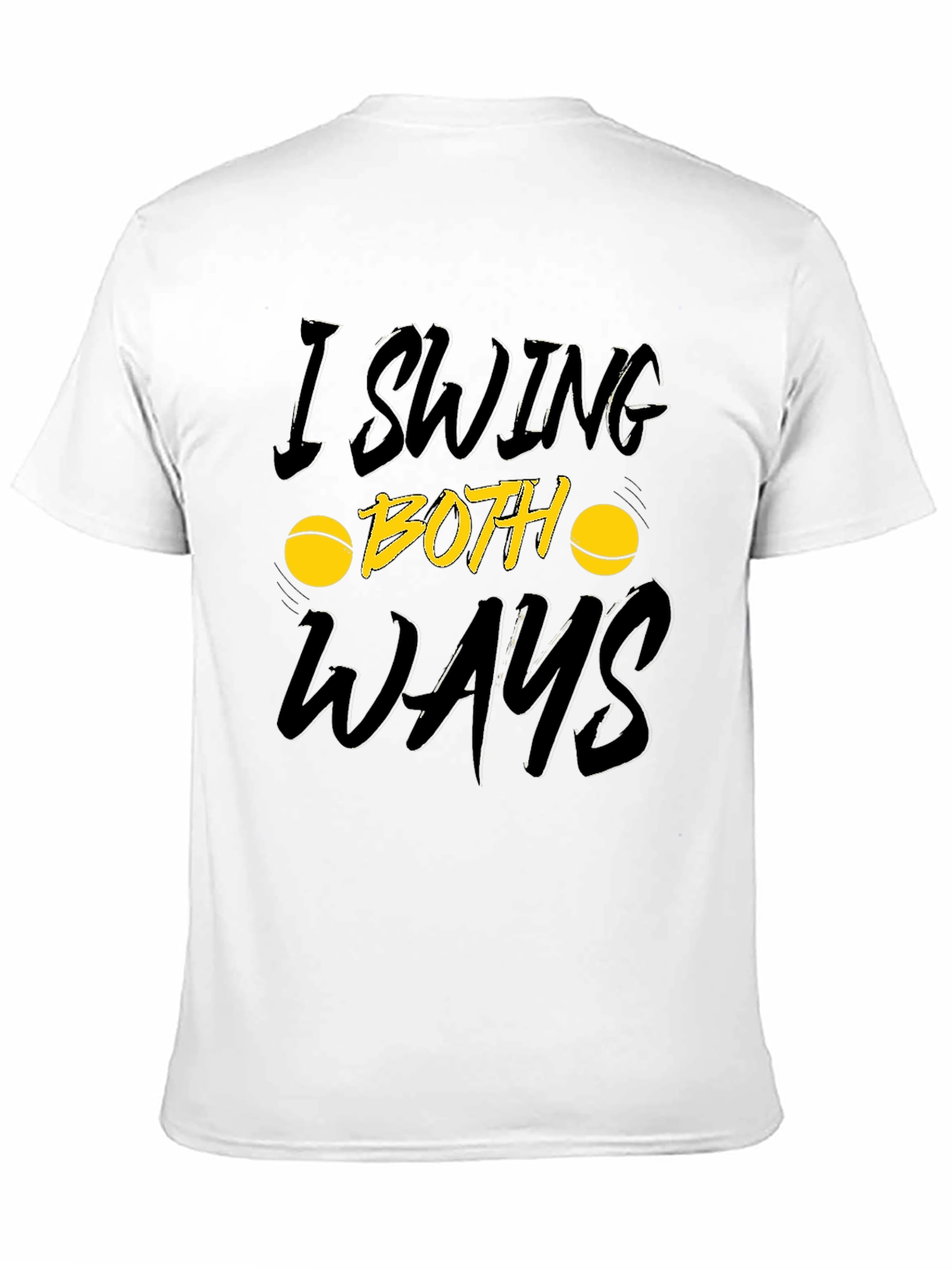 Black I Swing Both Ways Graphic T-Shirt - Adult Humor Tee view 11