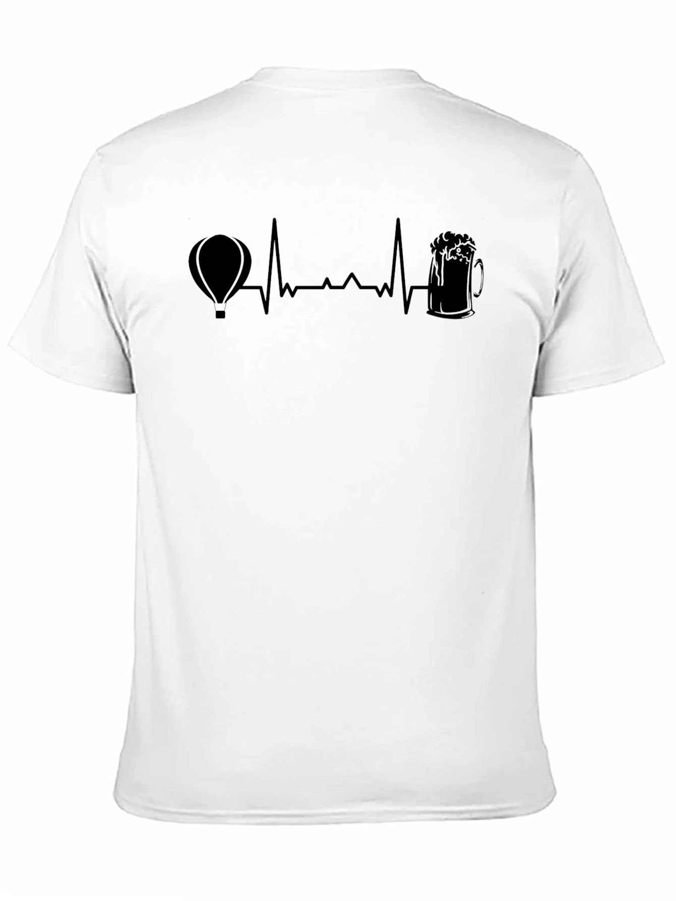 Black Heartbeat T-Shirt: Balloon and Beer view 11