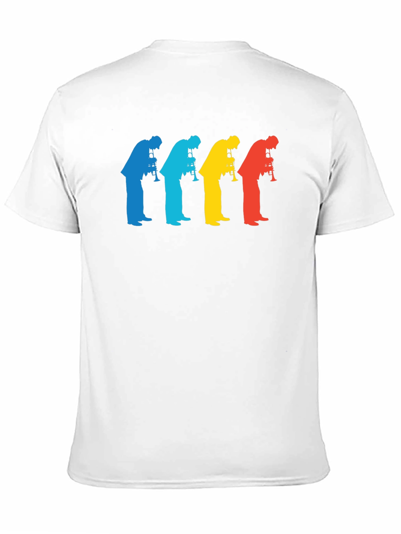 Black Vintage Style Trumpet Player T-Shirt view 11