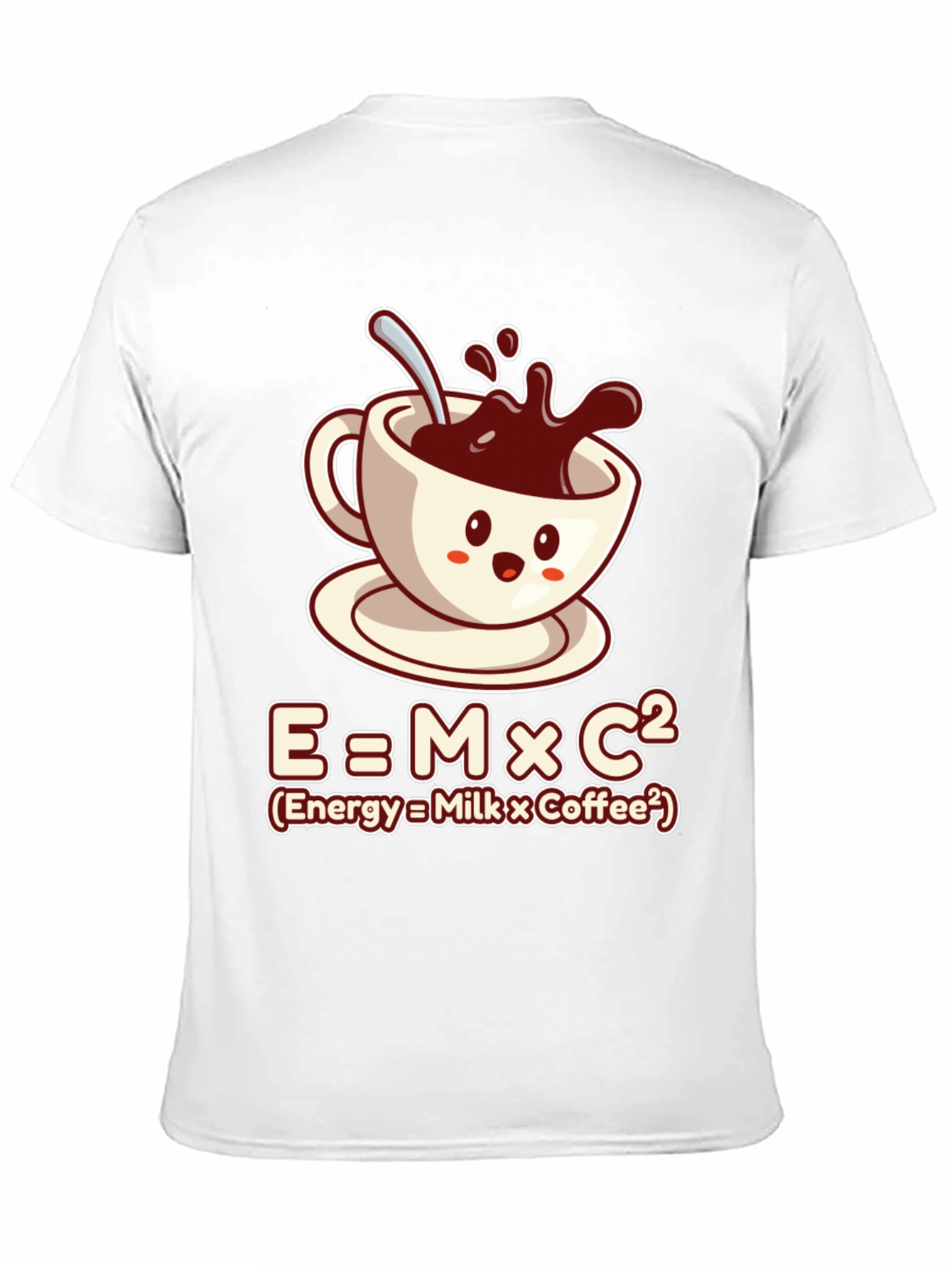 Black Funny Coffee Lover T-Shirt - Energy = Milk x Coffee view 11