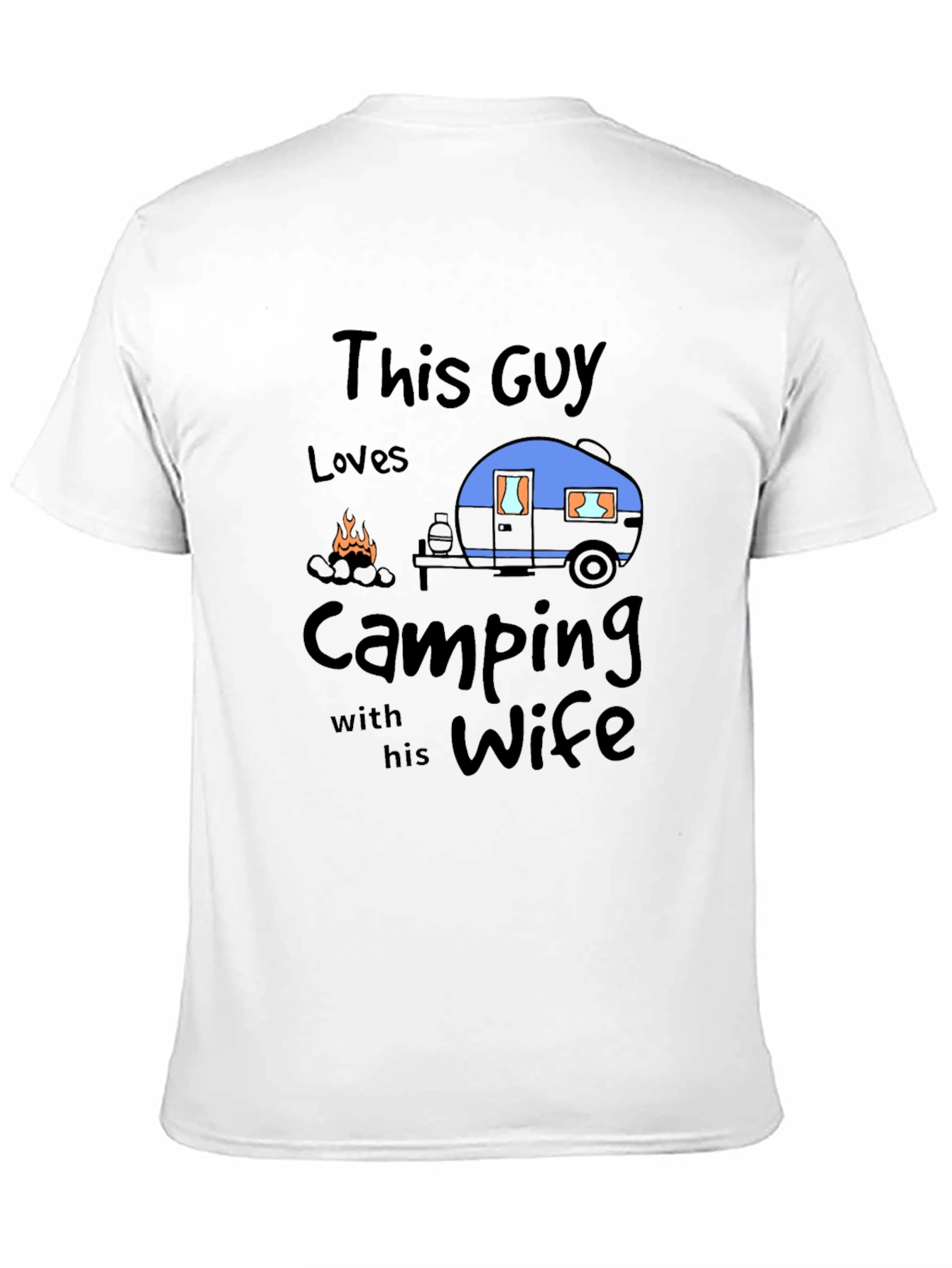 Black Camping with Wife Black T-Shirt view 11