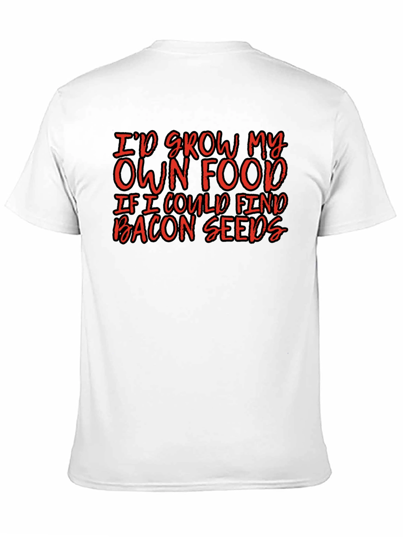 Black Funny Bacon Seeds T-Shirt, Novelty Graphic Tee view 11