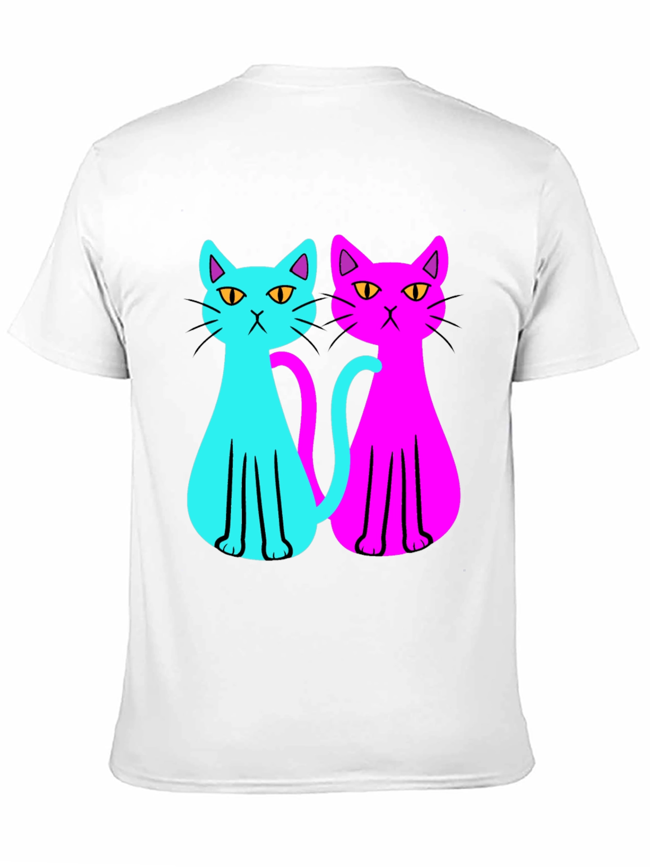 Black Cool Cat Tee: Neon Style view 11