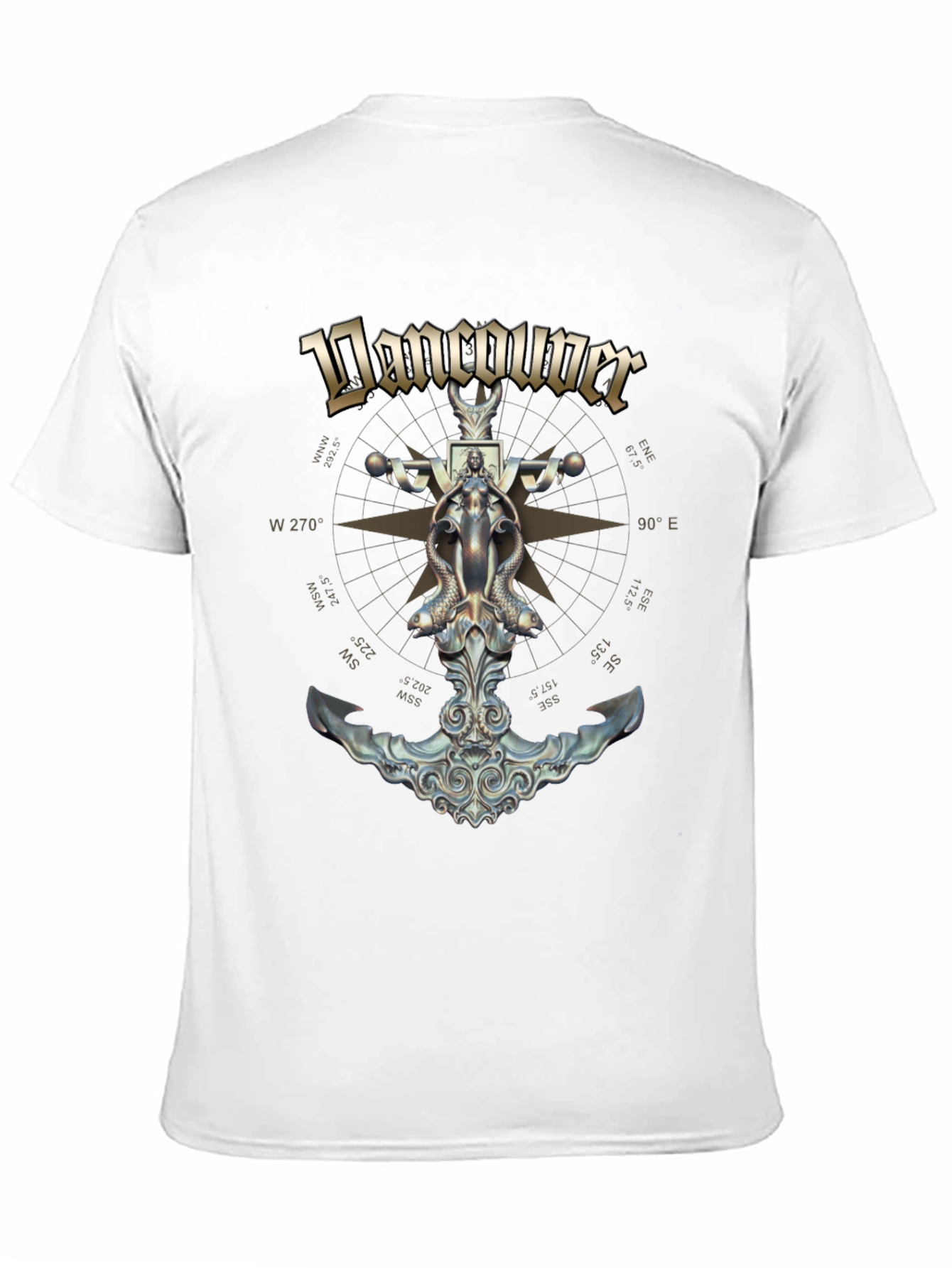 Black Vancouver Compass Anchor Graphic T-Shirt view 11