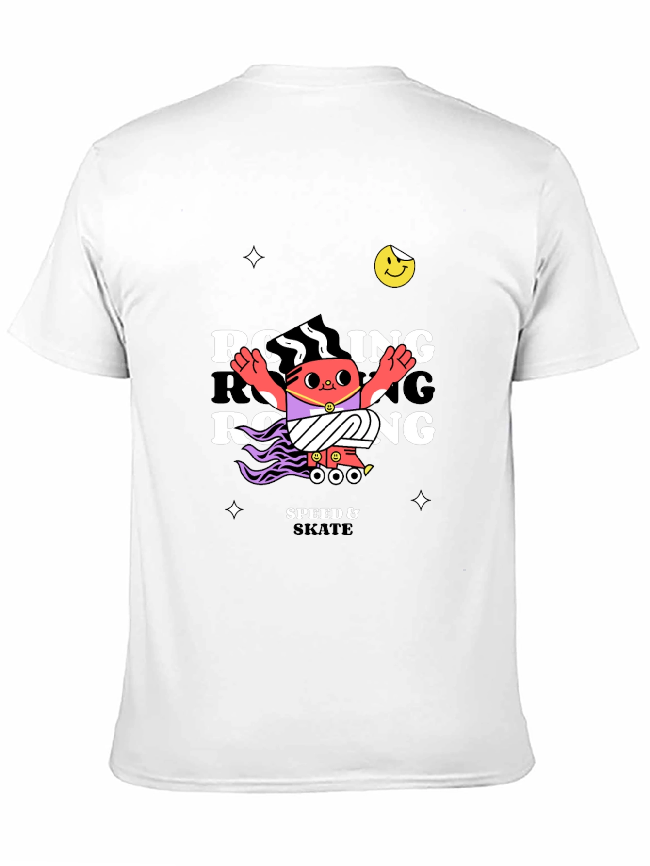 Black Rolling Skate Graphic Black T-Shirt view 11