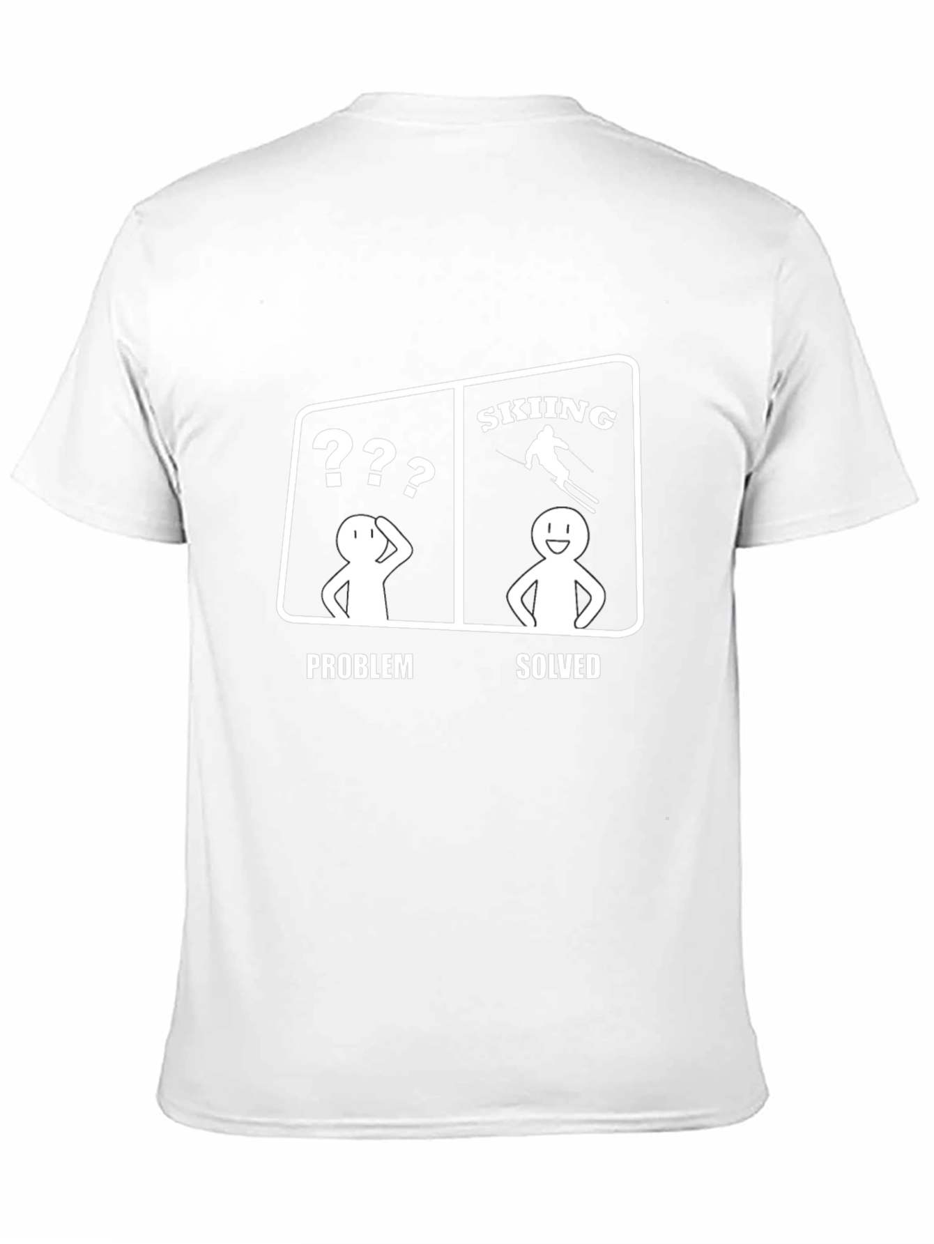 Black Skiing Problem Solved T-Shirt view 11