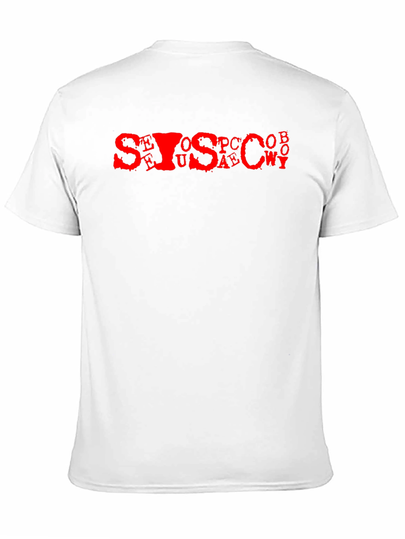 Black Men's Black Tee with Red Letter Graphic view 11