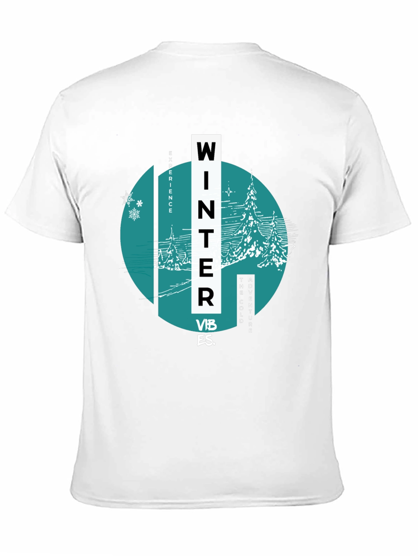 Black Winter Vibes Graphic Tee - Black Cotton Blend view 11