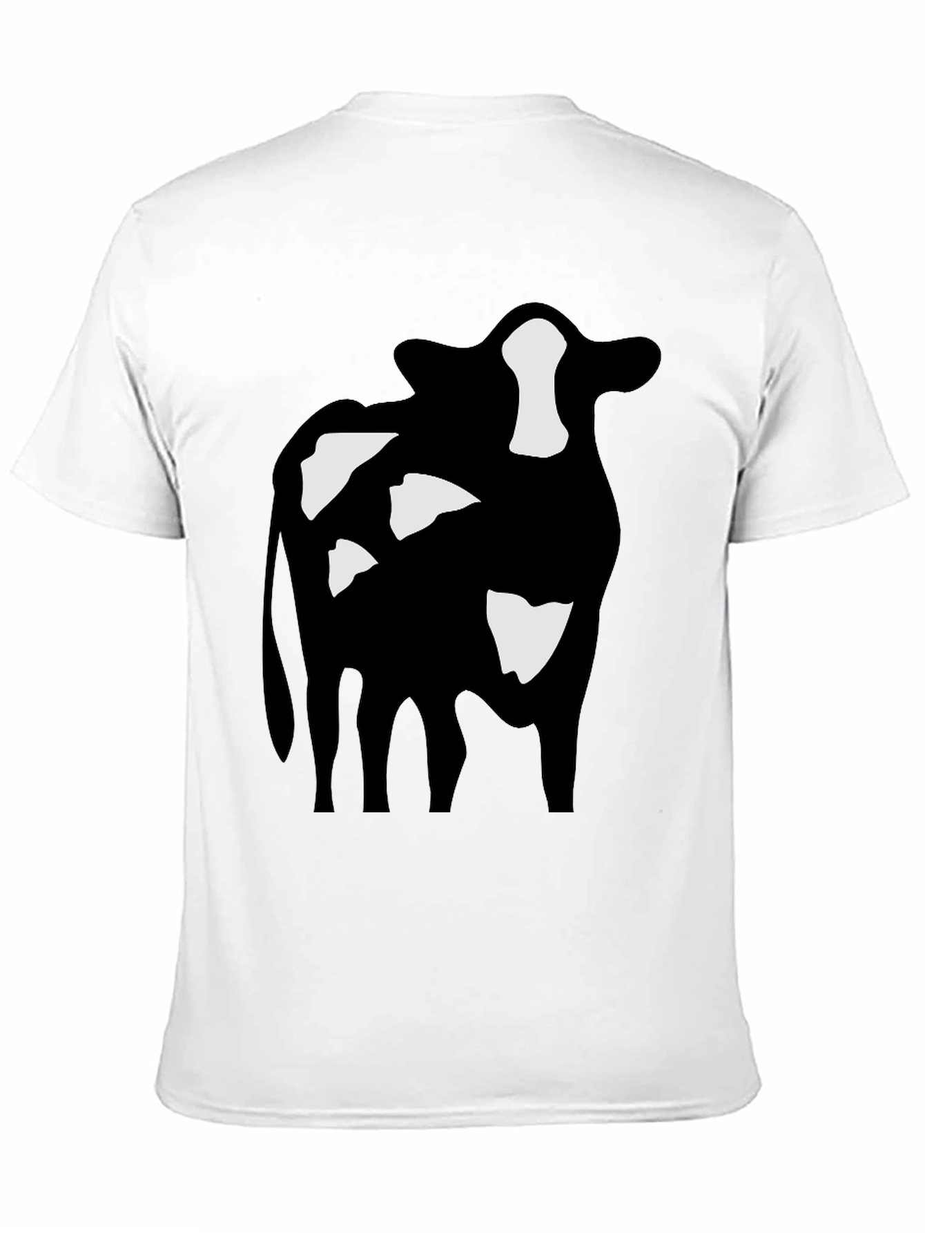 Black Cow Print Black T-Shirt view 11