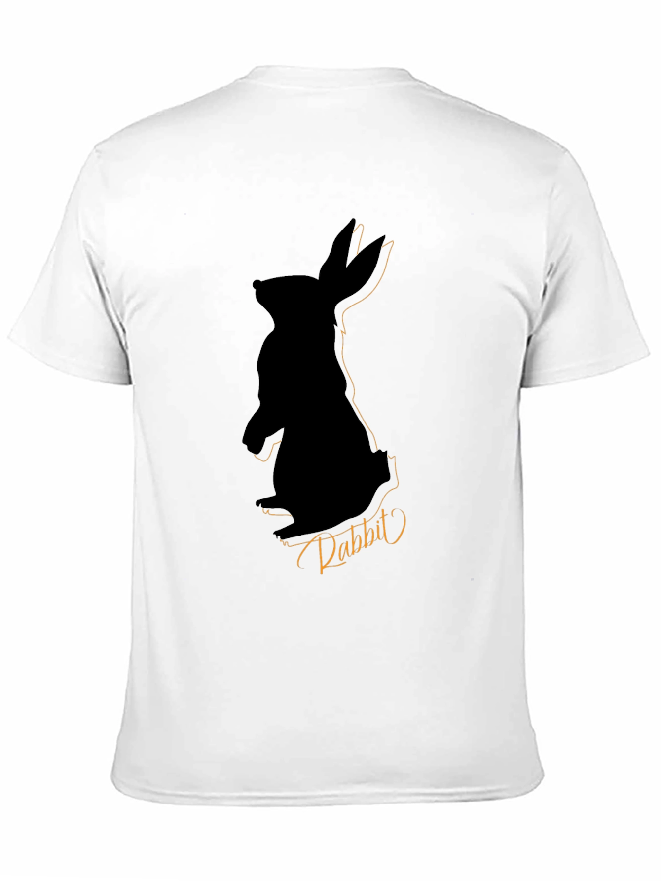 Black Men's Black Rabbit Silhouette Graphic Tee view 11