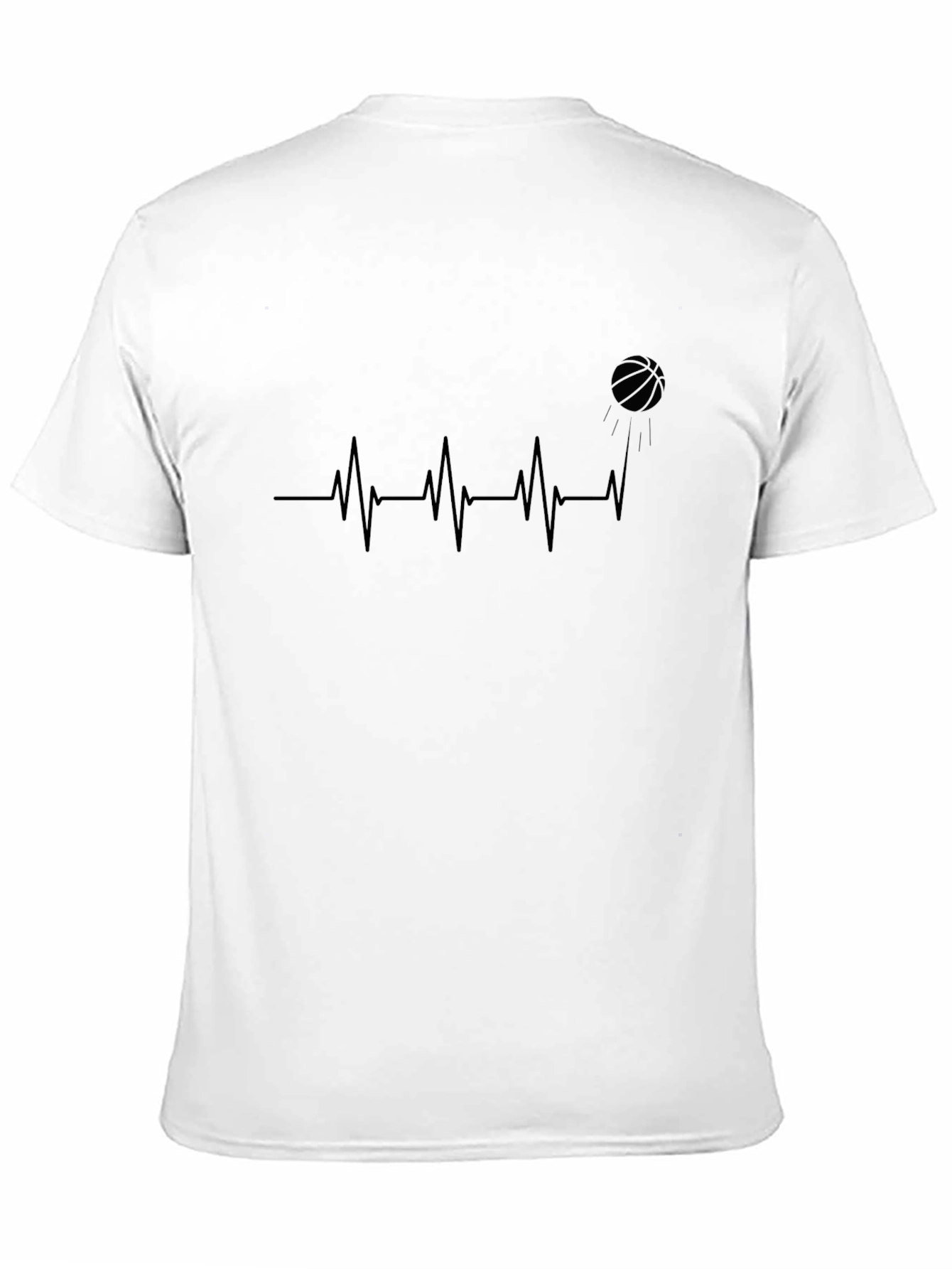 Black Basketball Heartbeat T-Shirt - Black view 11