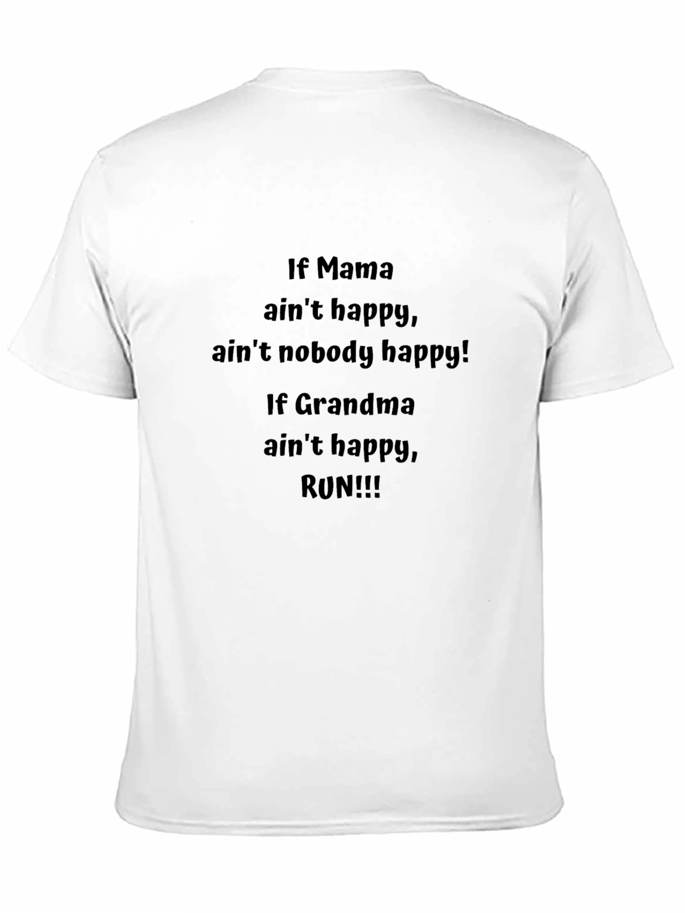 Black Funny Grandma T-Shirt - If Mama Ain't Happy, Run! view 11