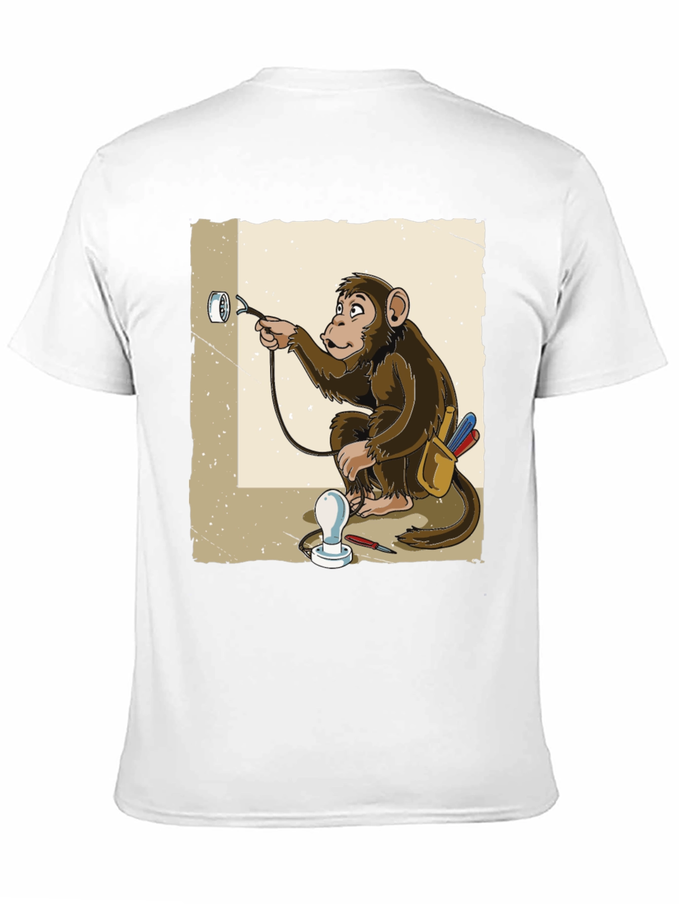 Black Electrician Monkey Graphic T-Shirt view 11