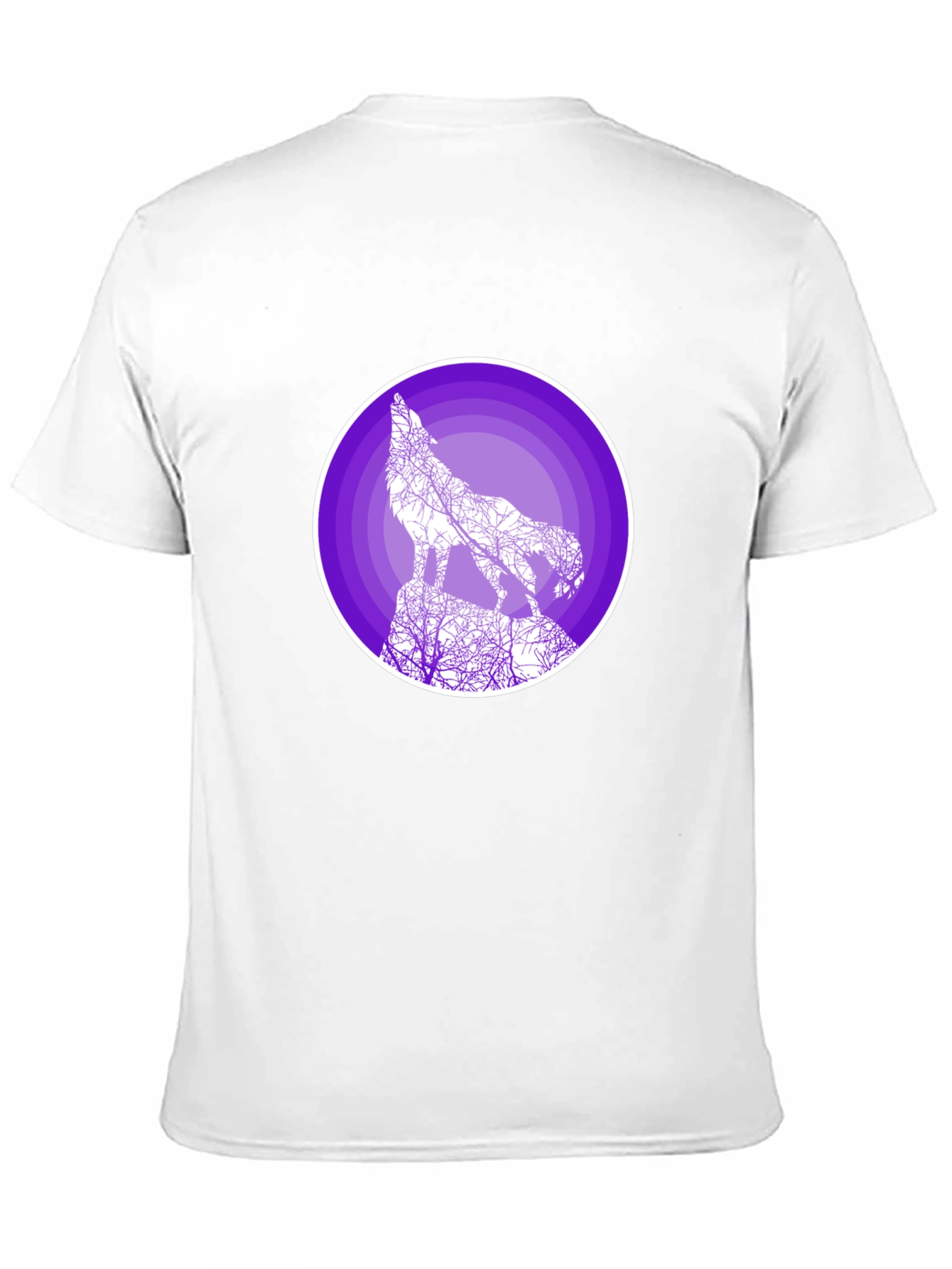 Black Wolf Silhouette Graphic T-Shirt - Black view 11