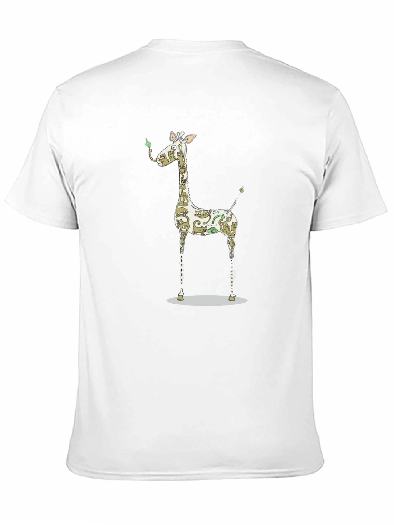 Black Giraffe Pattern T-Shirt, Unique Animal Print view 11