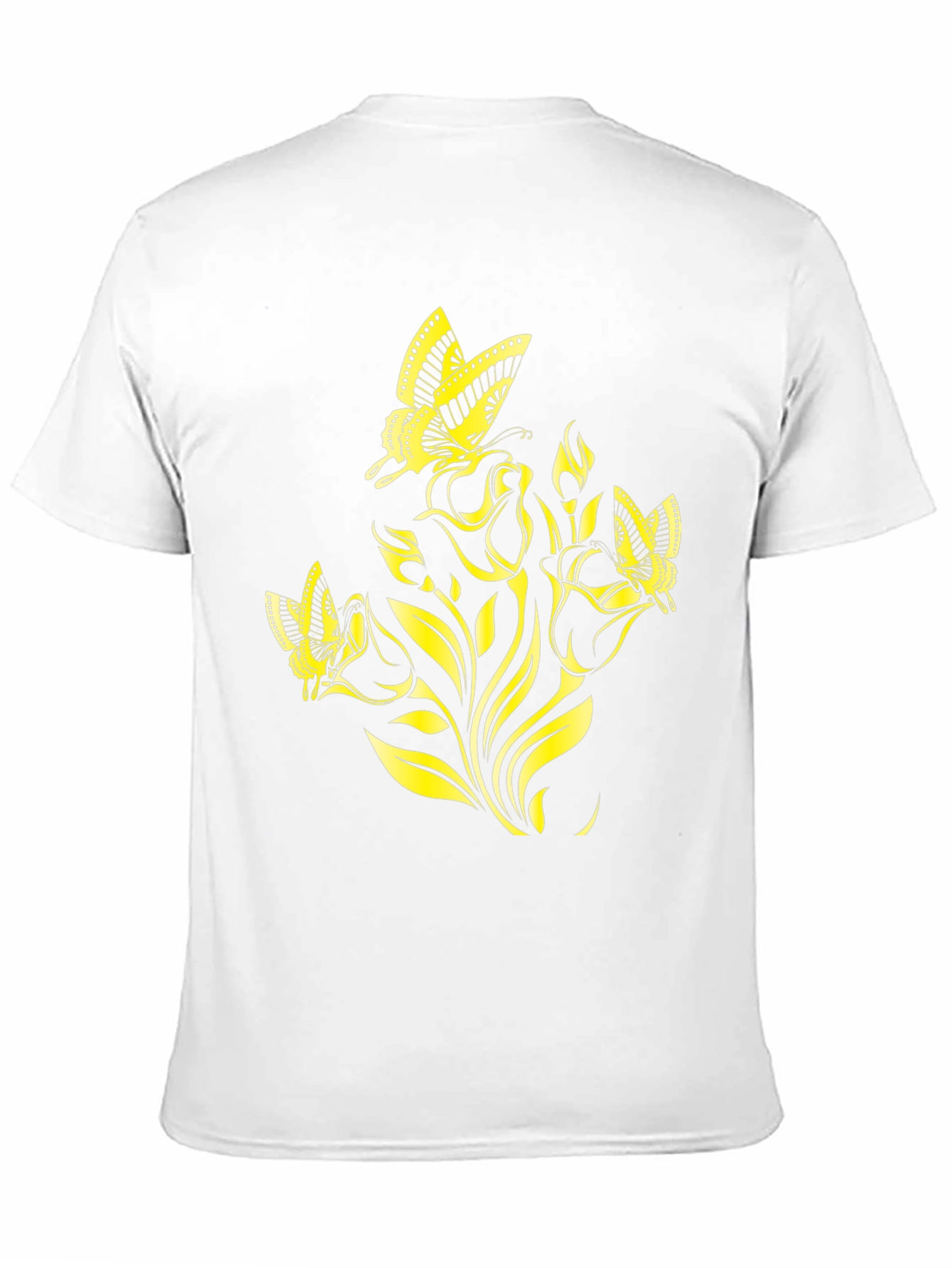 Black Butterfly Rose Graphic Tee - Stylish Black T-Shirt view 11