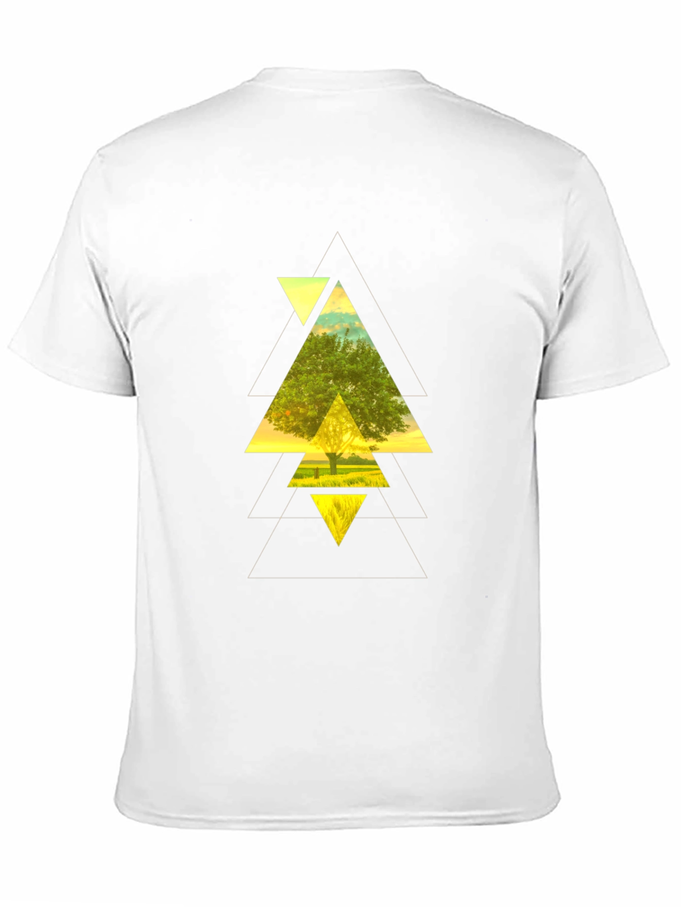 Black Geometric Tree Graphic Black T-Shirt view 11