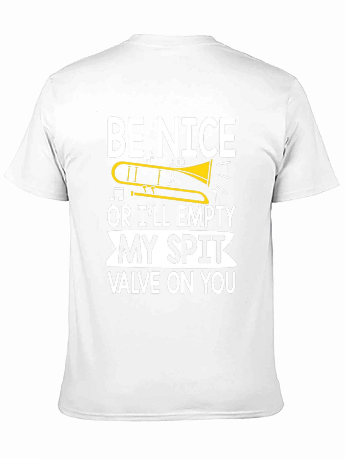 Black Funny Trombone Player T-Shirt - Be Nice or Else! view 11
