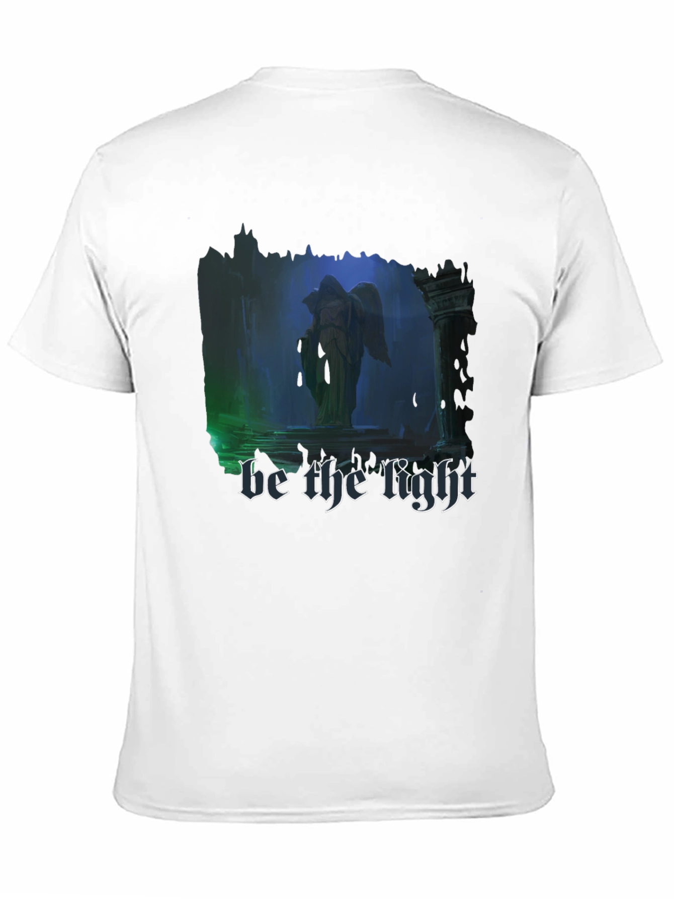 Black Be The Light T-Shirt - Gothic Angel Design view 11