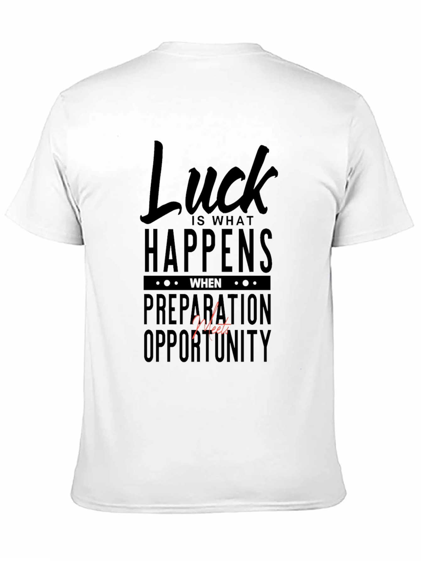 Black Luck Happens Black Graphic Tee view 11