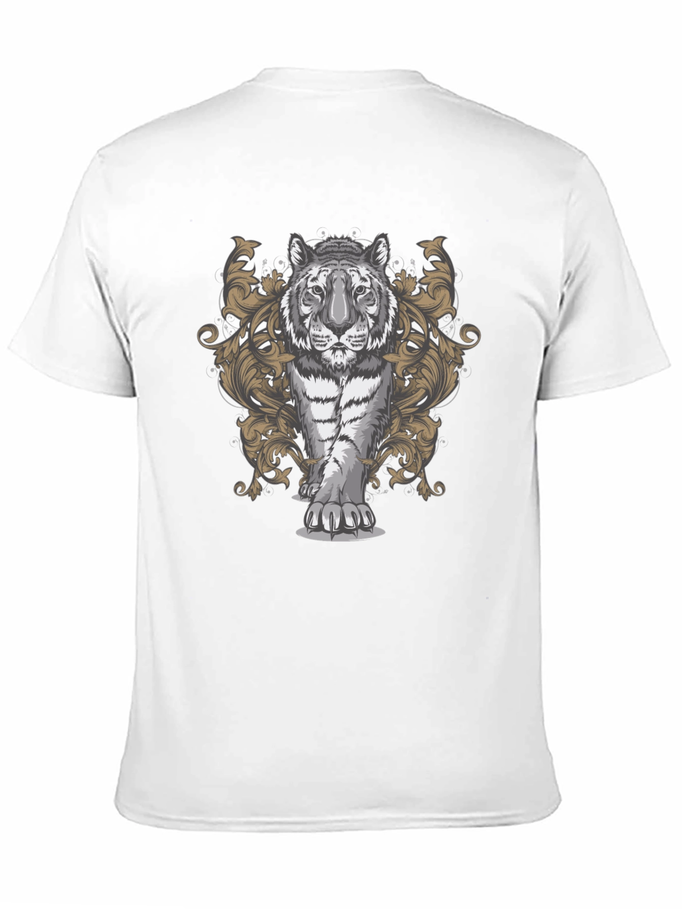 Black Tiger Graphic Print Men's Black T-Shirt view 11