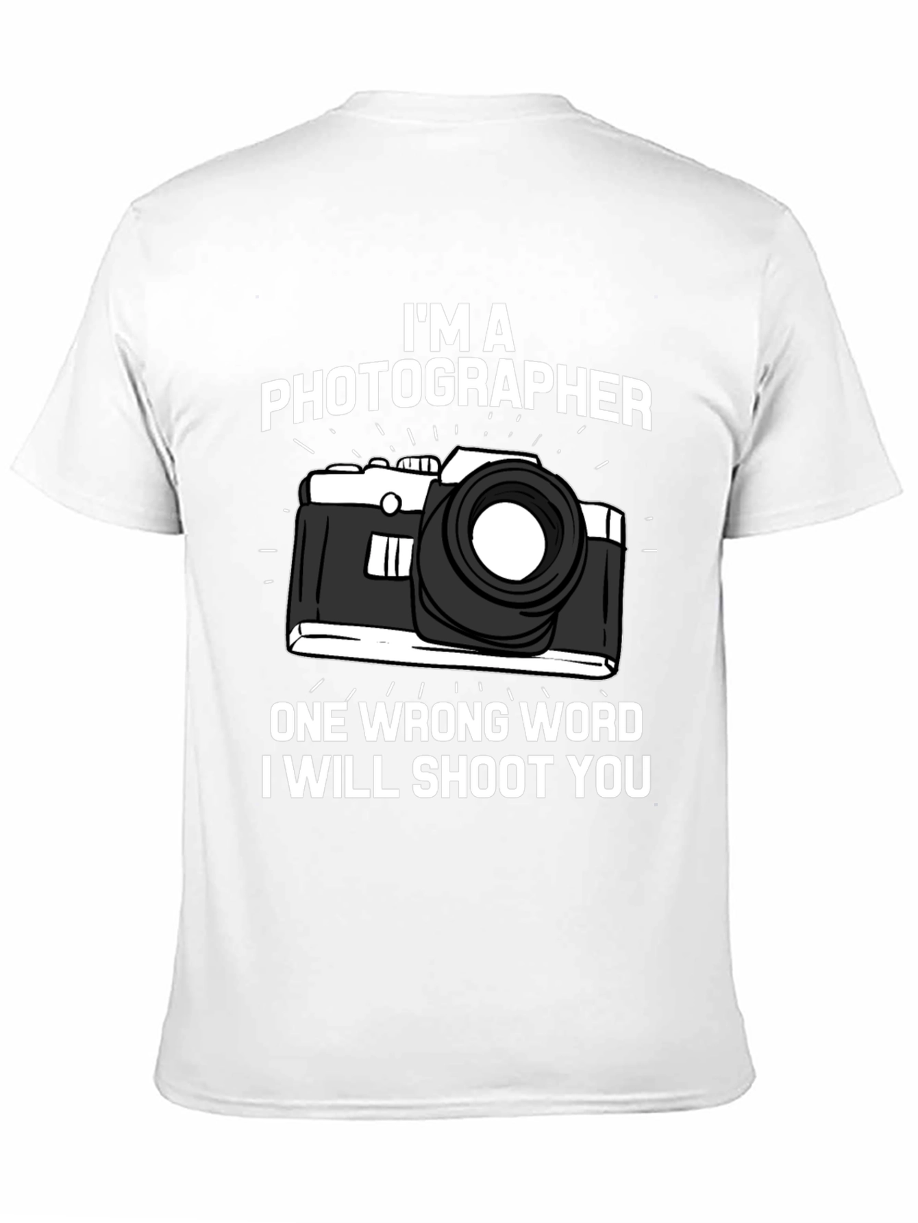 Black Photographer T-Shirt: I'll Shoot You Funny Camera Tee view 11