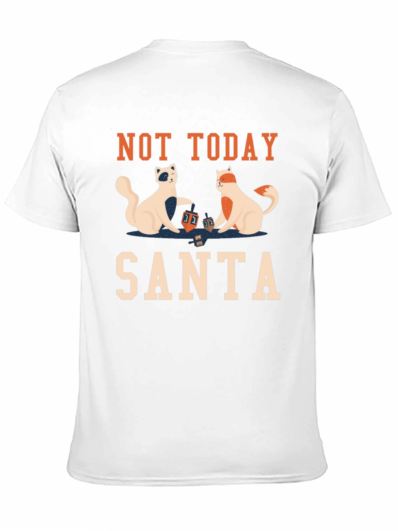 Black Not Today Santa T-Shirt with Cats Playing Dreidel view 11